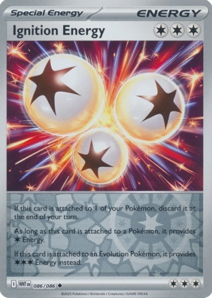 White Flare Ignition Energy #86/86 Reverse Holo